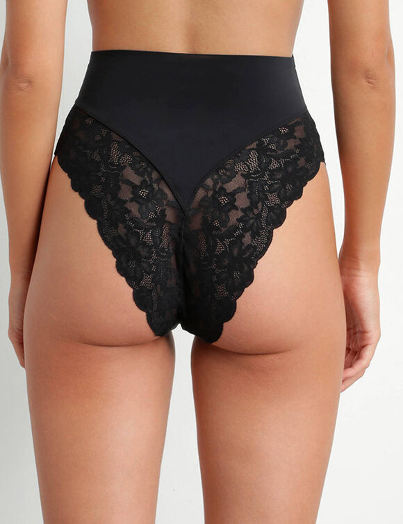 Culotte-string sculptante taille haute  (noir)