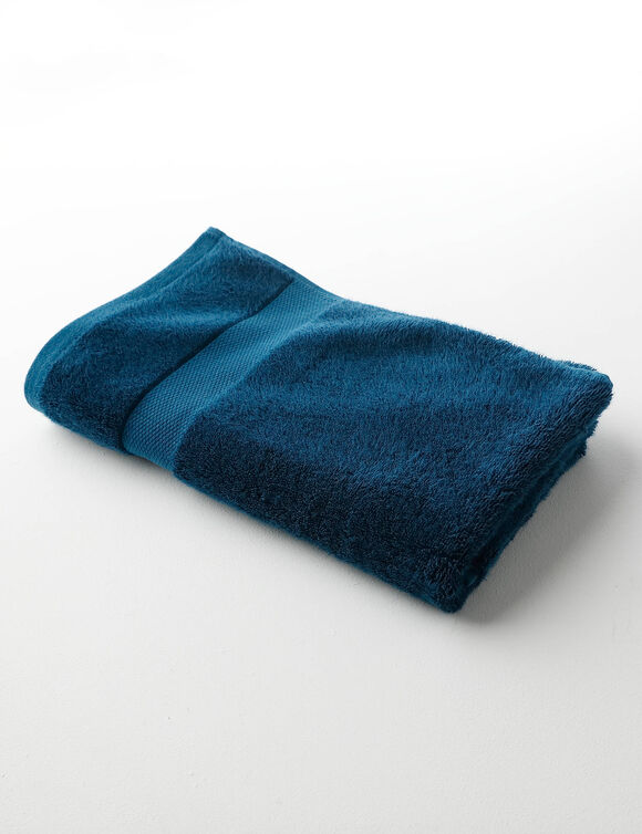 Effen badstof in katoen en modal 500 g/m2 (eendenblauw)