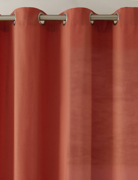 Rideau bachette uni tamisant oeillets (terracotta)