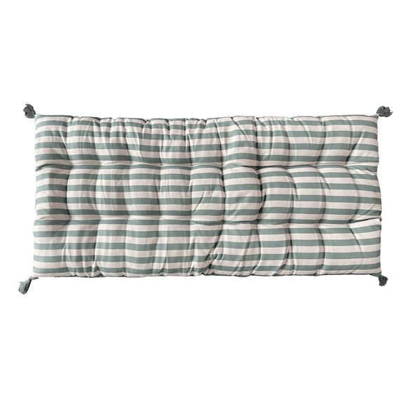 Coussin de sol imprimé rayures (naturel / vert)