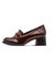 Mocassins met hak, met een brede hak (chocolade)