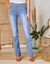Jean bootcut ultra stretch, maille effet jean, grande stature (bleached)