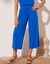 Ruime, effen 7/8-broek in soepel tricot met elastische taille (felblauw)