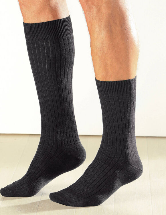 Mi-chaussettes 90% laine - lot de 2 paires (anthracite)