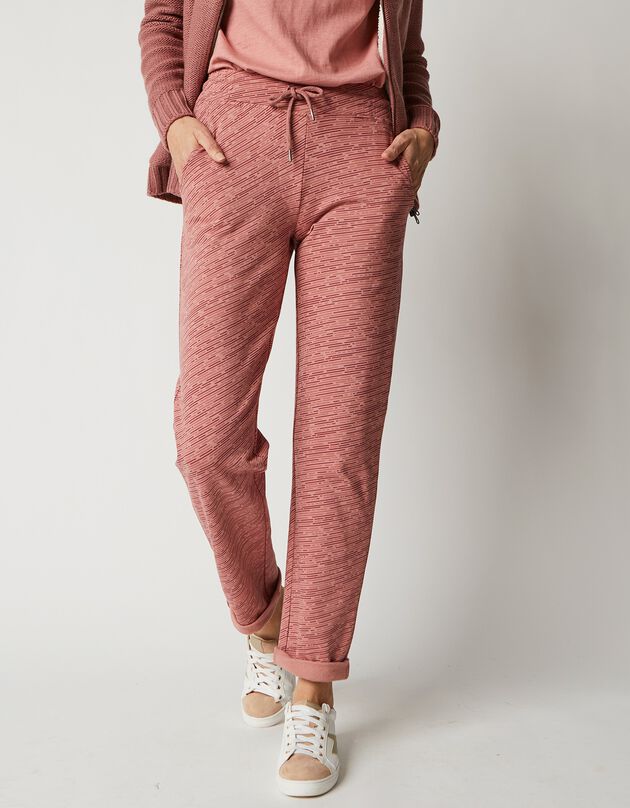Broek in molton met chiné print (chiné roze) Broek in molton met chiné print (chiné roze)
