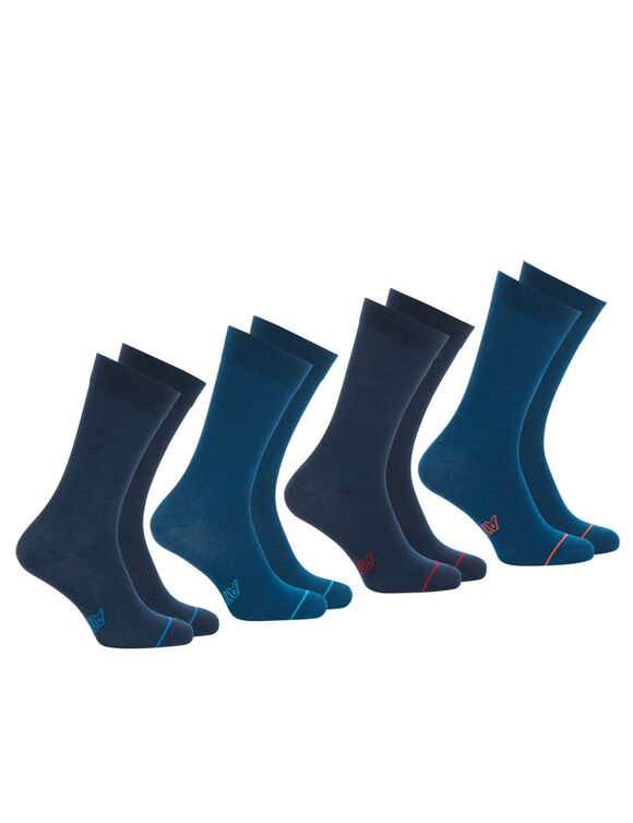 Sokken Ecopack - set van 4 paar (marine / eendenblauw)
