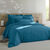 Linge de lit uni percale (bleu paon)
