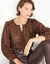 Blouse met goudkleurige stippenprint, van voile (chocolade)