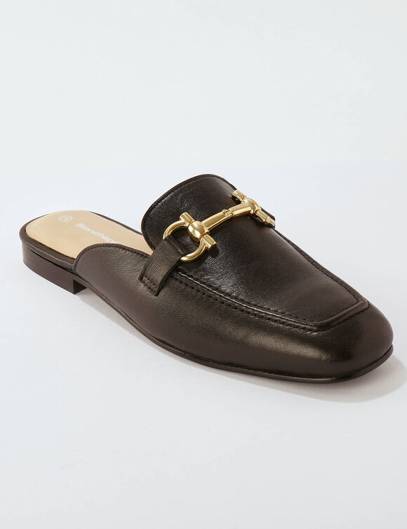 Veelkleurige leren ballerina's : comfortbreedte (zwart)