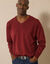 Pull uni col V (bordeaux)
