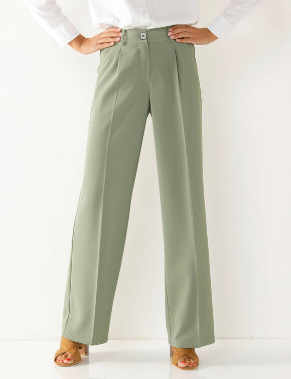 Pantalon large fluide (kaki clair)