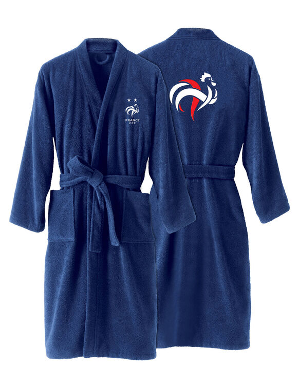 Peignoir de bain adulte FFF&reg; personnalisable (bleu)