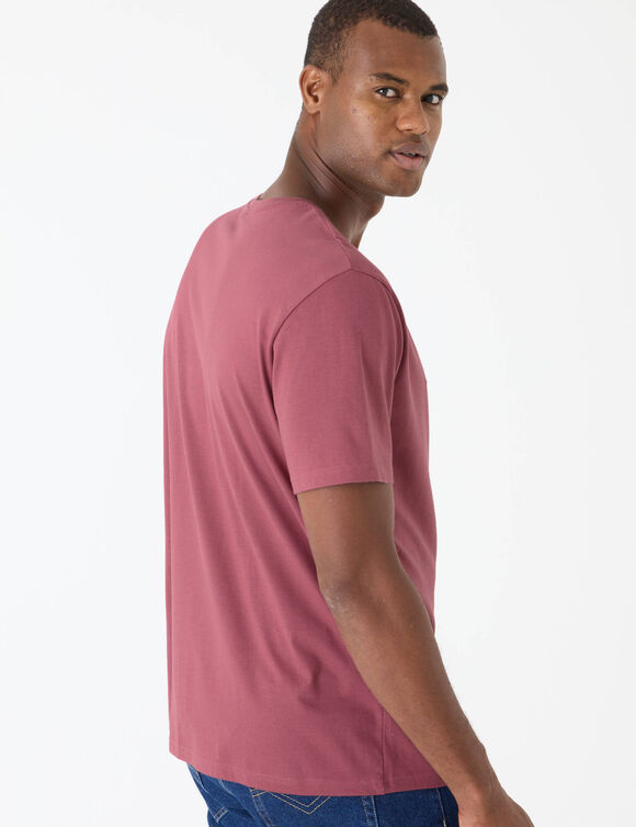 T-shirt col rond manches courtes (rose fonc&eacute;)