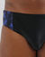 Slip de bain motif graphique c&ocirc;t&eacute;s (noir / bleu)