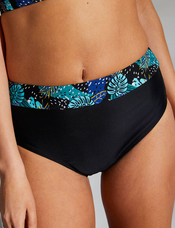 Culotte imprim&eacute;e maxi ligne post-op&eacute;ratoire PALOMBIA  (noir / bleu)
