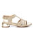 Gevlochten sandalen met hak (goudkleurig)