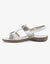 Tweekleurige sandalen in extrasoepel leer (wit)