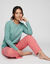 Pantalon pyjama fleuri &laquo;charme botanique&raquo; (corail / &eacute;cru)