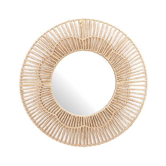Ronde spiegel in touw (naturel)