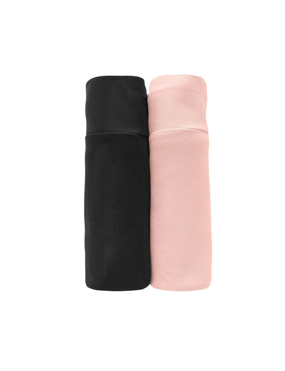 Panty coton stretch invisible et anti-frottement- lot de 2 (noir + nude)