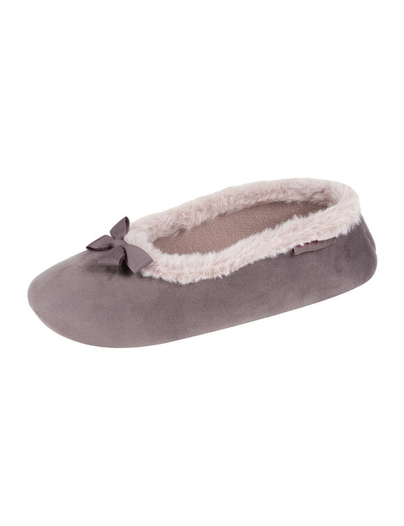 Ballerina's van micro-fluweel (taupe)
