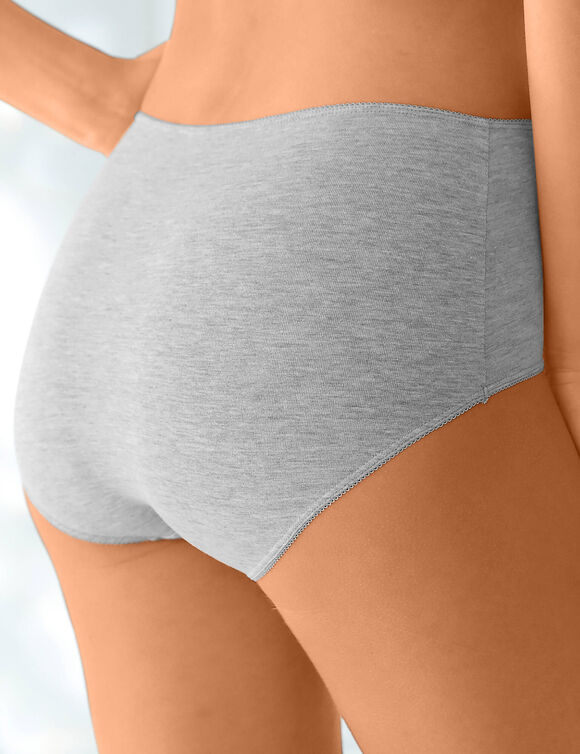 Maxislip in stretchkatoen - Set van 4 (chiné grijs + zwart)