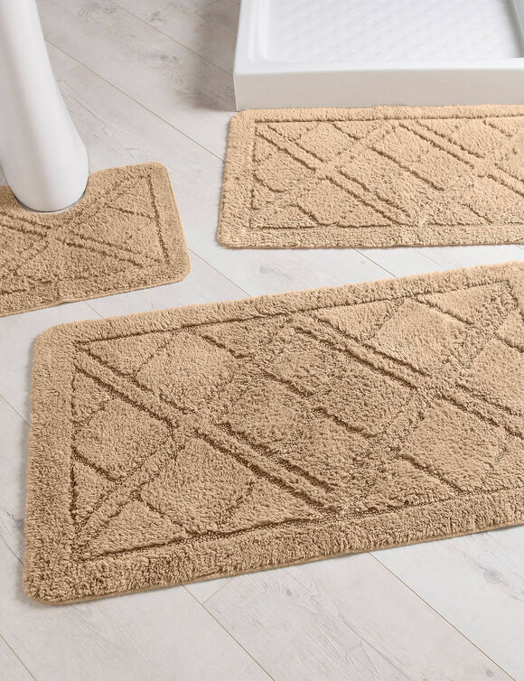 Tapis de bain losanges (sable)
