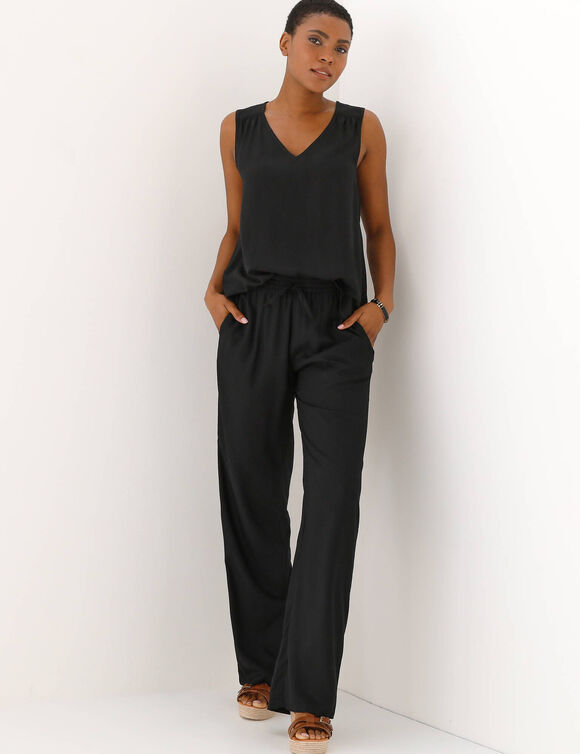 Caraco col V uni  (noir)