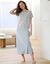 Nachtjapon met lange pijpen en korte mouwen, bedrukt met &bdquo;sublime&ldquo;-print (chin&eacute; grijs)