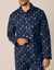 Bedrukte pyjama met knopen, in flanel (marine)