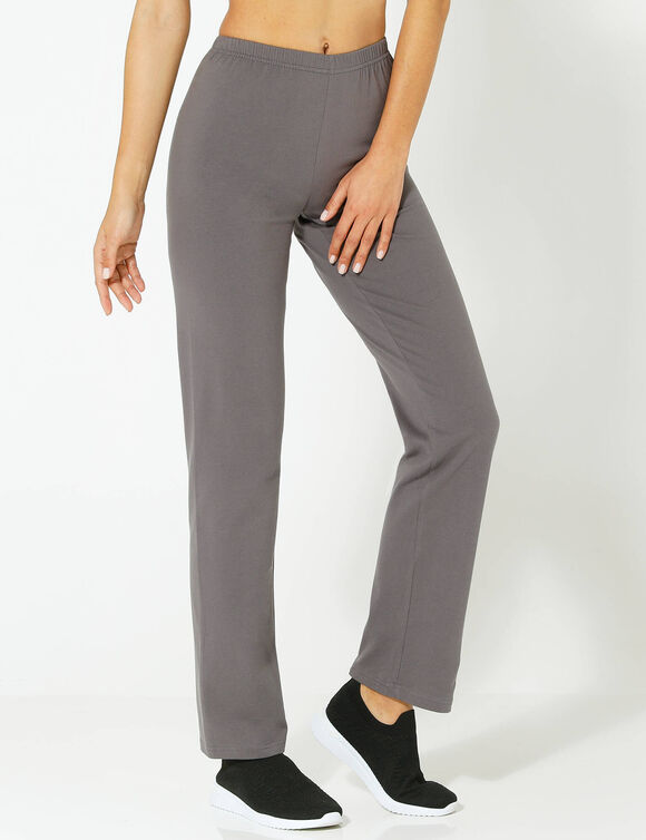 Legging droit maille taille &eacute;lastiqu&eacute;e (anthracite)