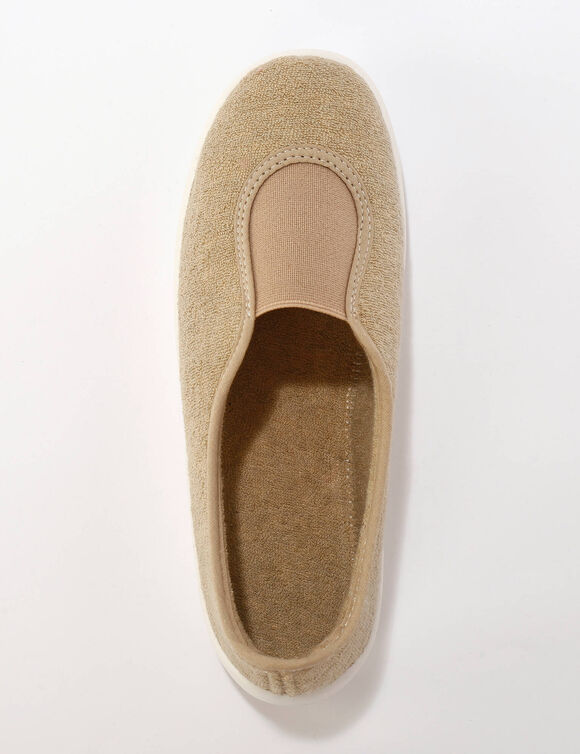 Ballerine d'int&eacute;rieur &eacute;ponge &eacute;lastiqu&eacute;e  (beige)