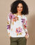 Trui met bloemenprint (ecru / parma)