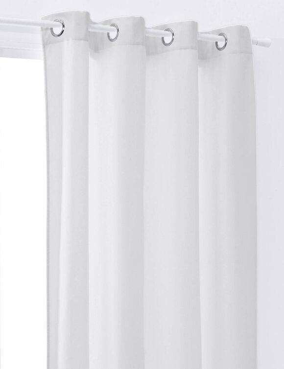 Gordijn met ringen effen (wit)