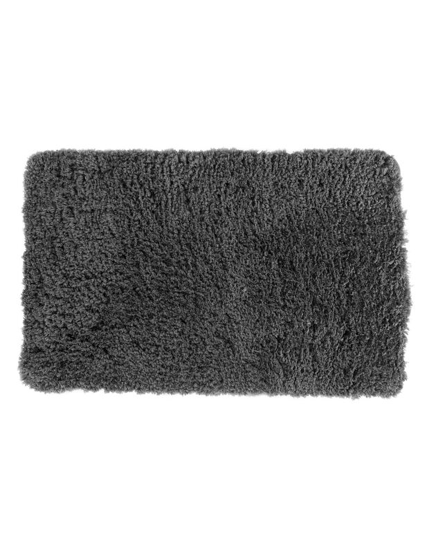 Tapis de bain uni moelleux microfibre (gris anthracite)