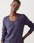 Effen vest met knopen en ronde hals, heeft een zachte touch (aubergine)
