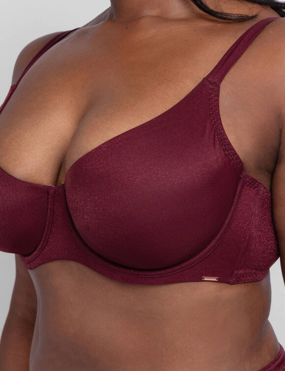 Soutien-gorge coton stretch Origins shimmers -  avec armatures (prune)