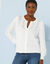 Cardigan met ronde hals, ajourtricot (wit)