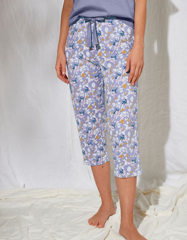 3/4-pyjamabroek met bloemblaadjesprint (parma / ecru)