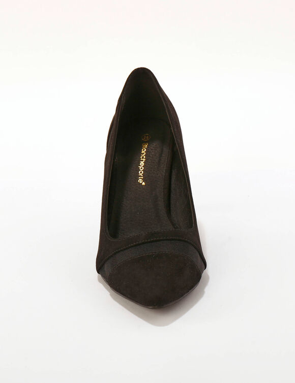 Pumps met fantasievolle netstofhak (zwart)