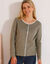 Tweekleurige cardigan met knoopsluiting (kaki / ecru)