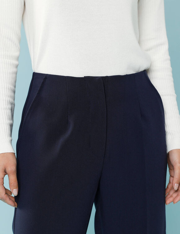 Pantalon cigarette uni, Spécial Petites (marine)