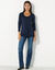 Cardigan boutonné col rond uni (marine)