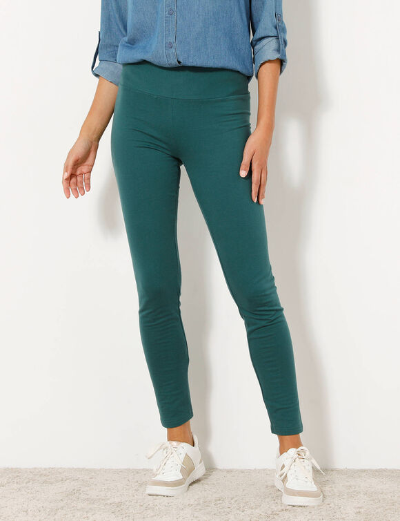 Legging taille haute spécial froid, molleton gratté (vert sapin)