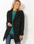 Manteau caban boutonn&eacute; uni (noir)