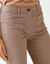 Broek in twill, ruim model met hoge taille, kleine lengte (taupe)