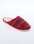 Chaussons mules plates silencieuses - imprimé carreaux (framboise)