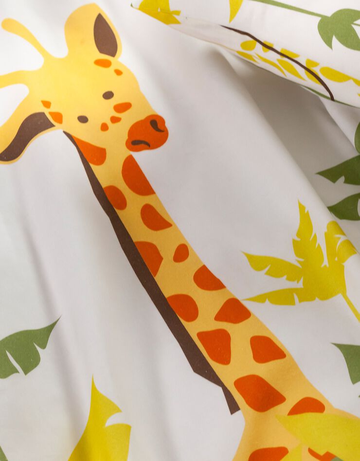 Bedlinnen voor kinderen Jungle, met dierenprint, voor 1 persoon - katoen (beige)