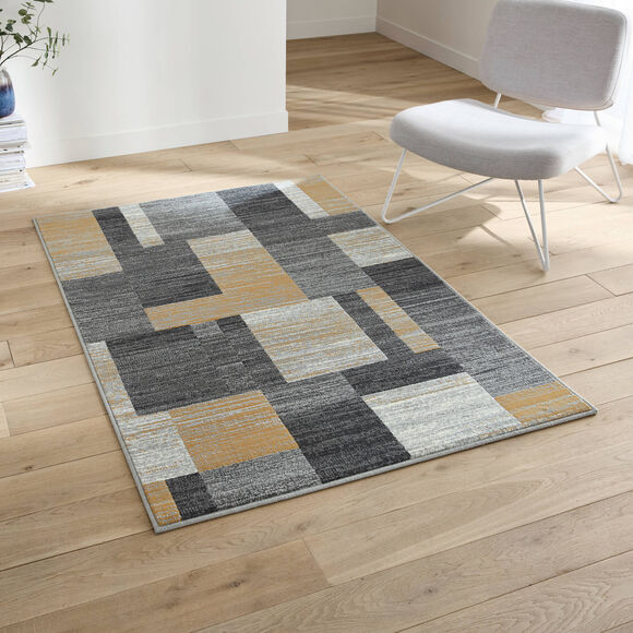 Tapijt met patchwork-motief (grijs)
