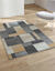 Tapis d&eacute;coratif motif patchwork (gris)